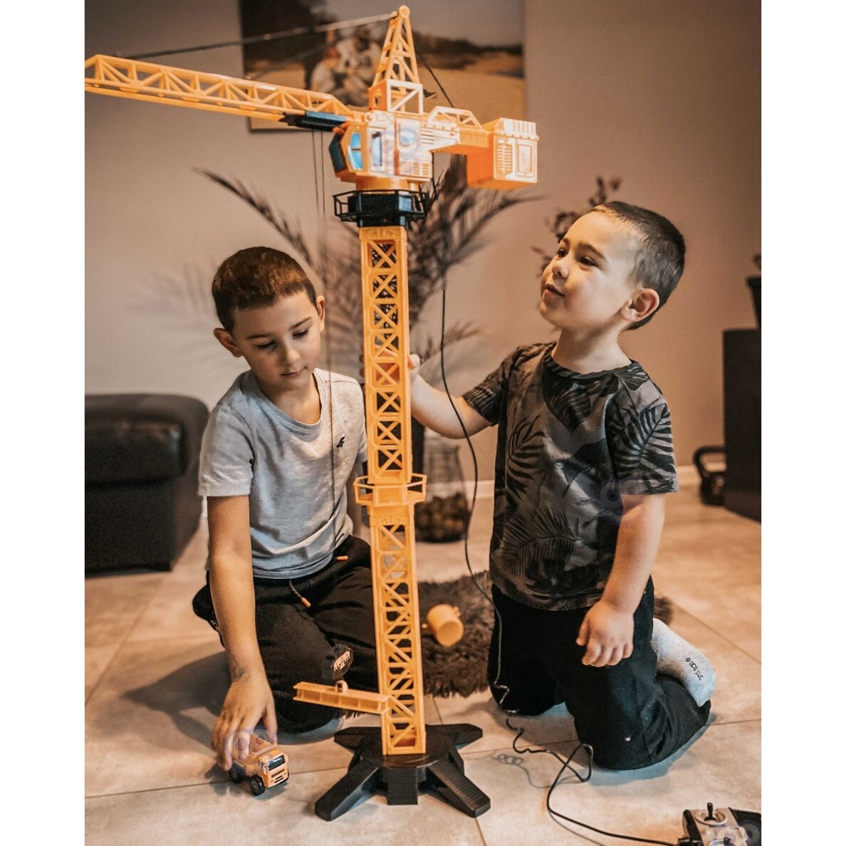 WOOPIE nuotoliniu būdu valdomas kranas 103cm R/C sunkvežimis ekskavatorius + 4 priedai 4