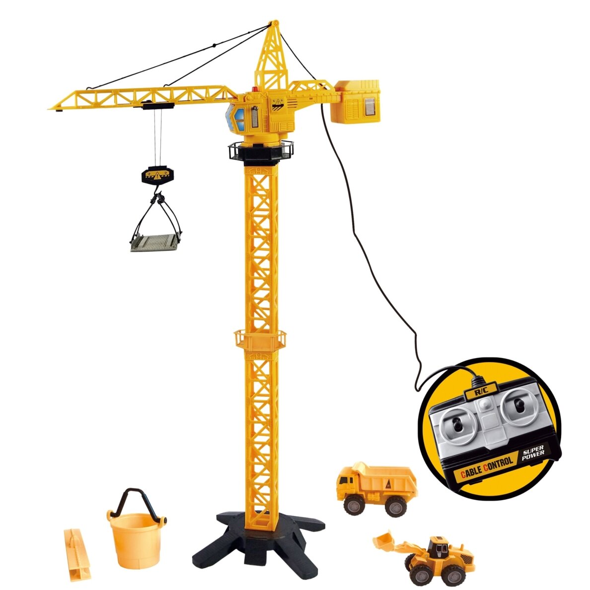 WOOPIE nuotoliniu būdu valdomas kranas 103cm R/C sunkvežimis ekskavatorius + 4 priedai 6
