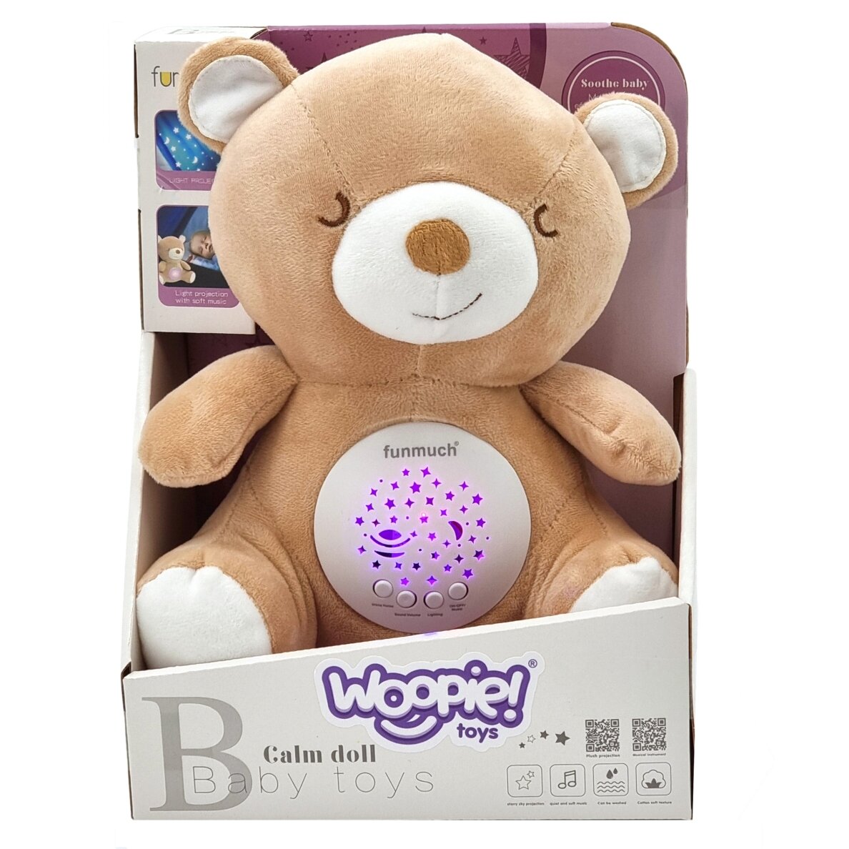 WOOPIE BABY 2-in-1 pliušinis meškiukas miegui su projektoriumi - 10 lopšinių 9