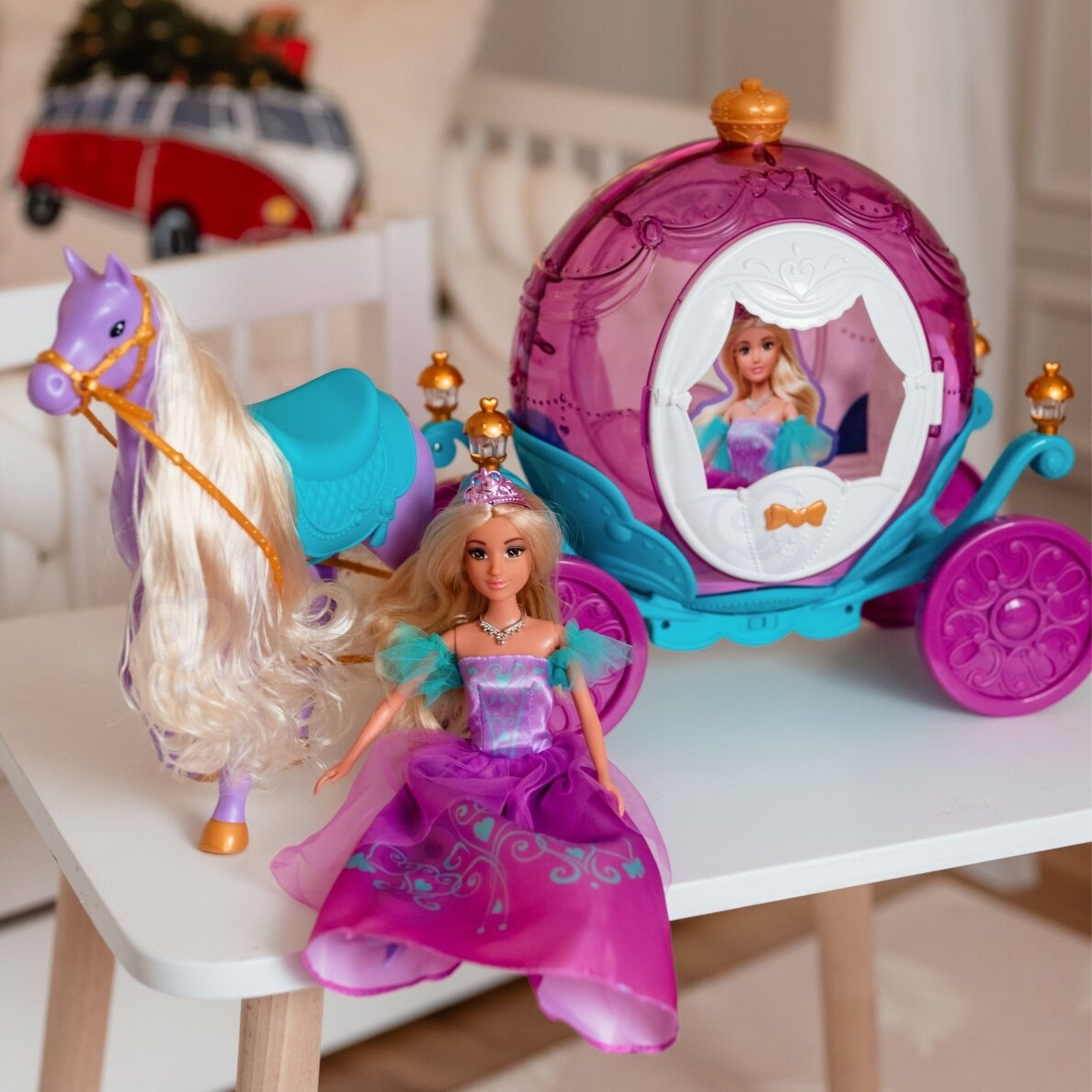 WOOPIE ROYAL princesės Lily lėlė ir stebuklingos karietos aksesuarai 8