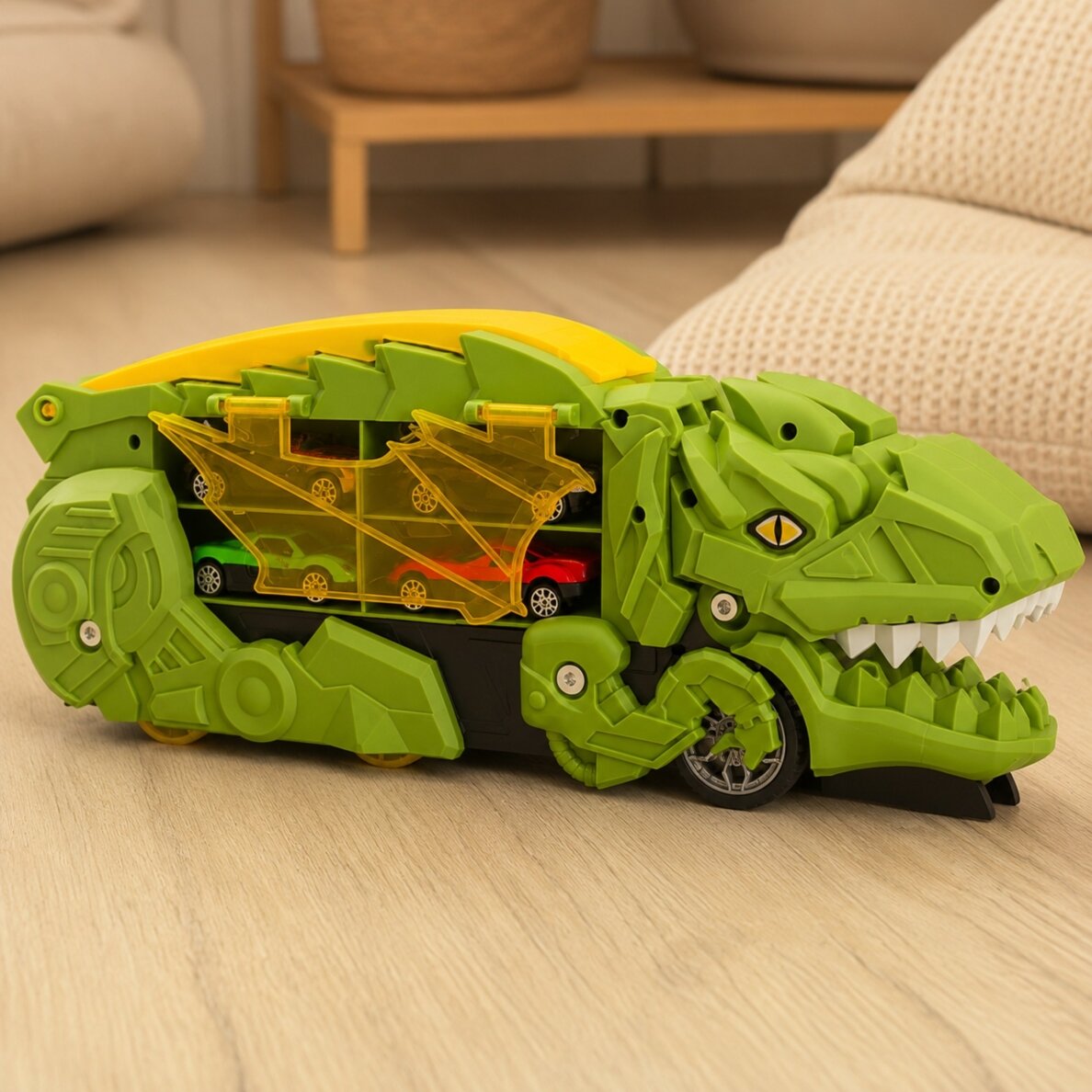 WOOPIE Dinozauras rijikas trasos transporto priemonių rinkinys 13 vnt. 1