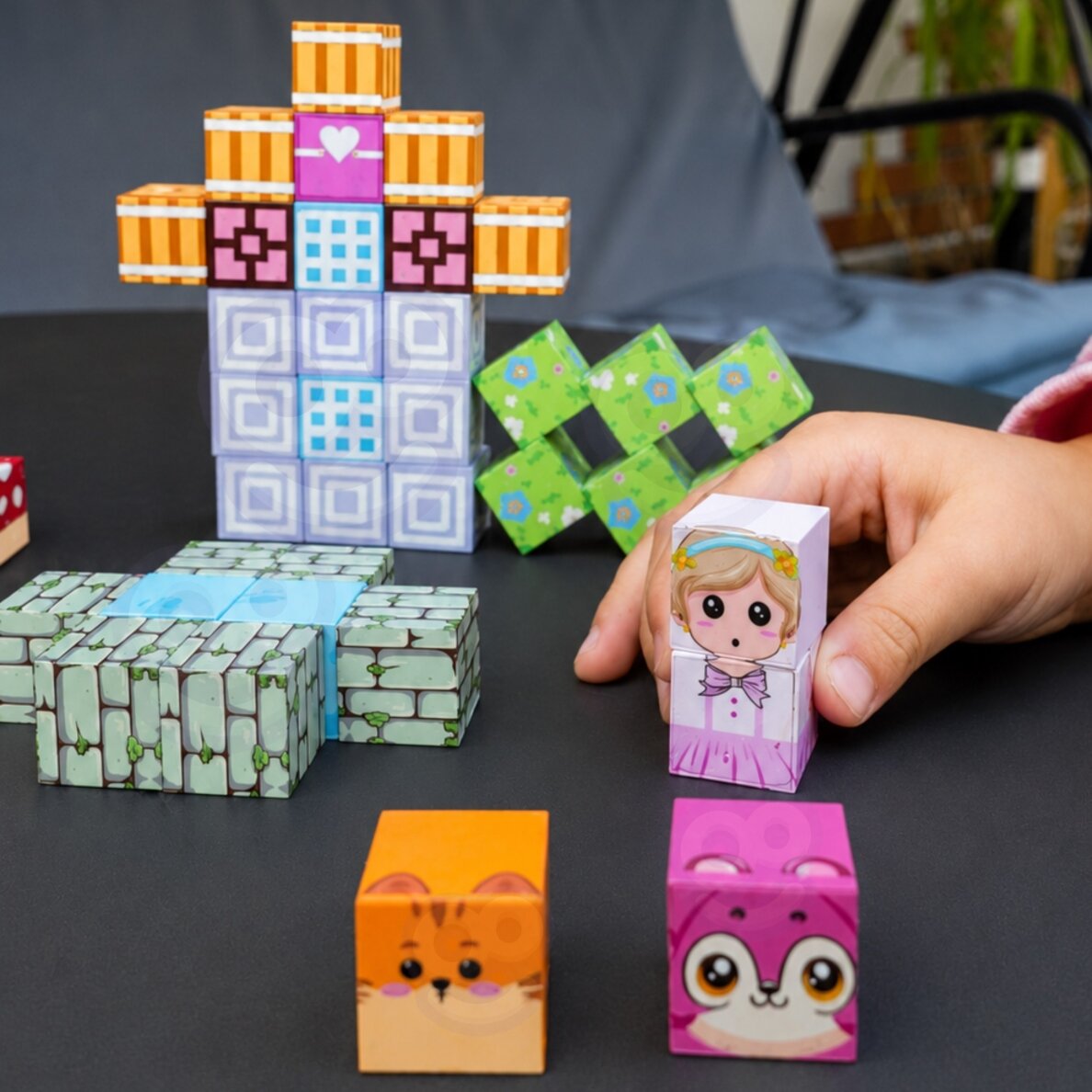 Woopie magnetiniai kubai 48 vnt. Montessori edukacinis 3D galvosūkis 3 Woopie magnetiniai kubai 48 vnt. Montessori edukacinis 3D galvosūkis 3