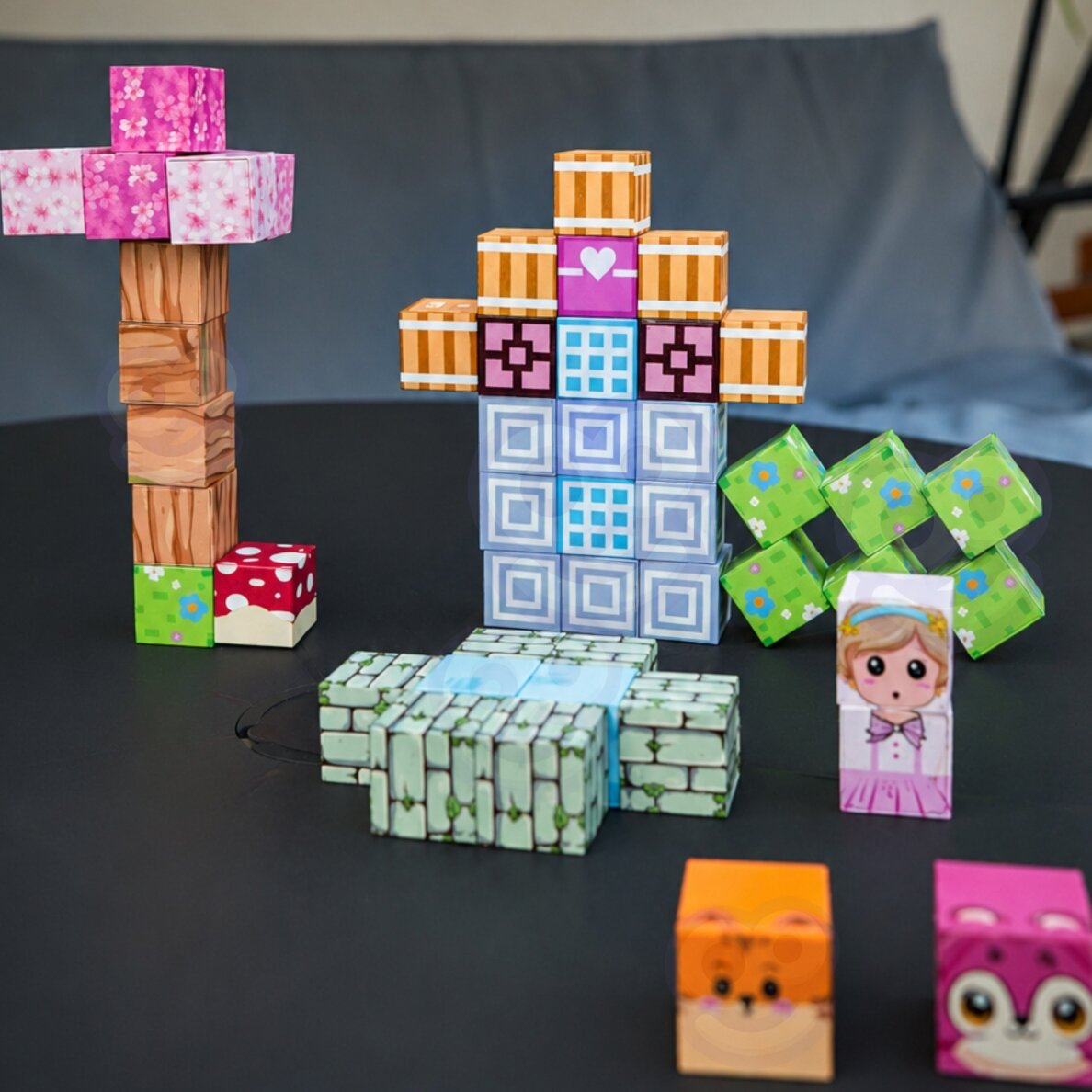 Woopie magnetiniai kubai 48 vnt. Montessori edukacinis 3D galvosūkis 1