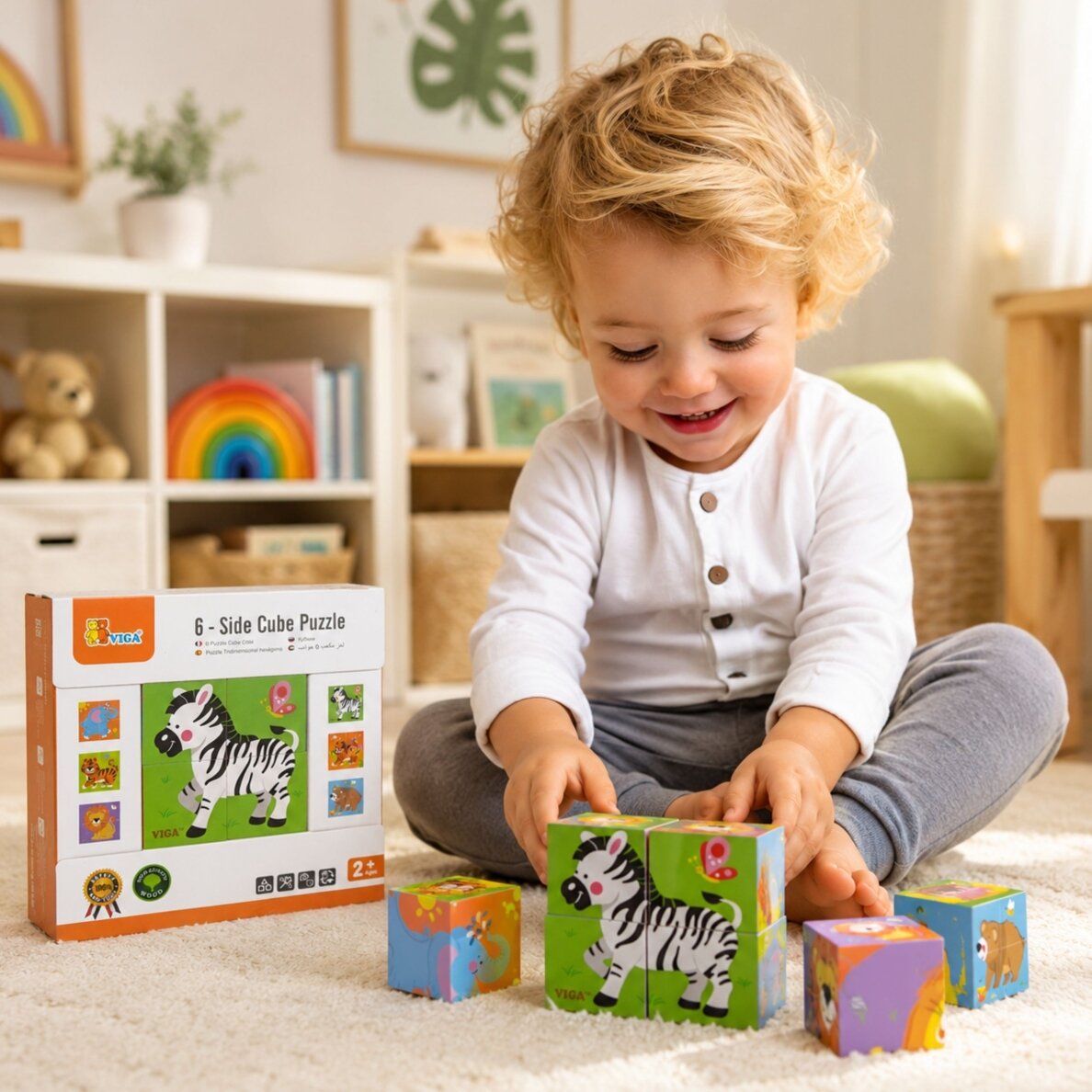 Viga medinė ZOO dėlionė, 4 dalys 2 Viga medinė ZOO dėlionė, 4 dalys 2