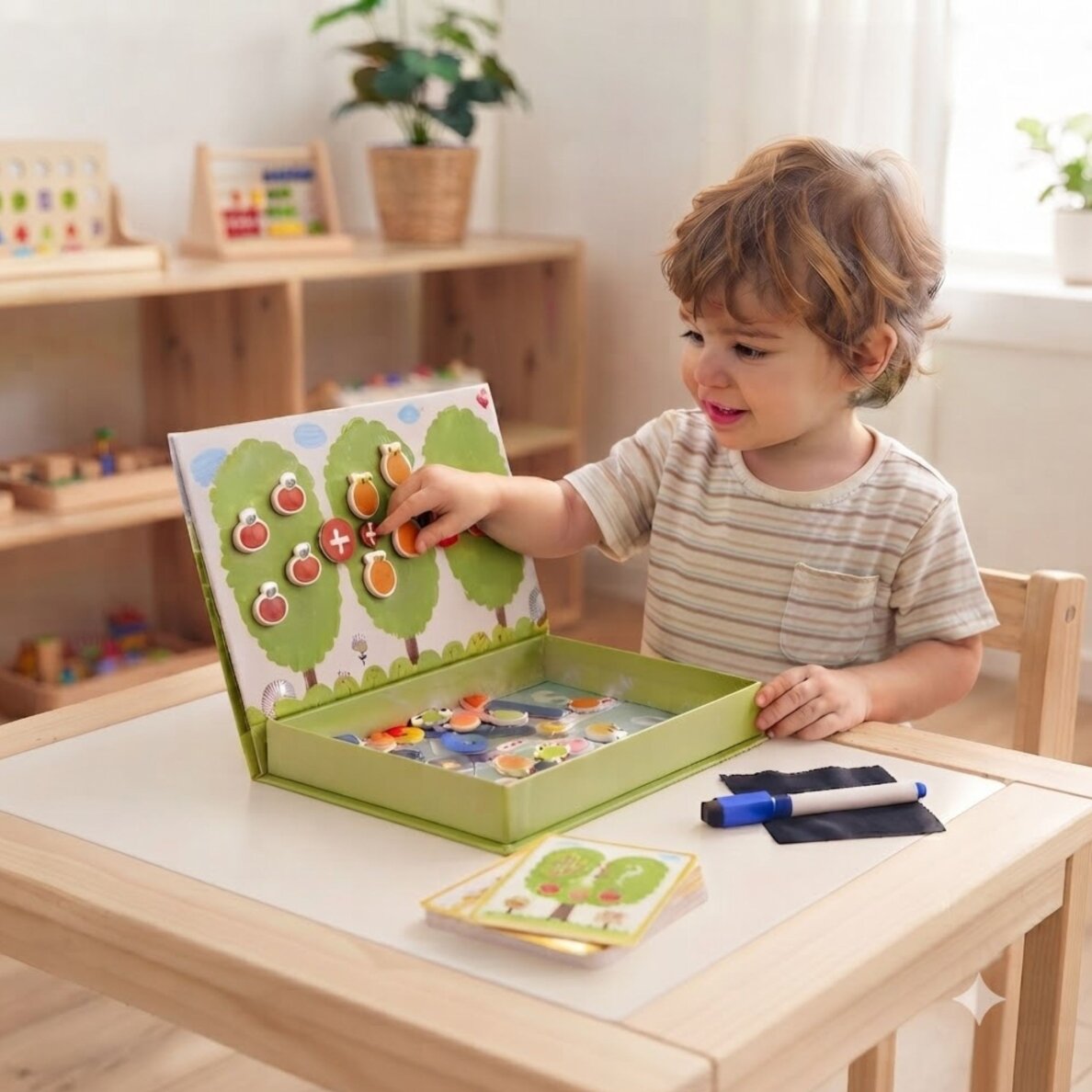 TOOKY TOY medinis magnetinis Montessori dėlionės žaidimas vaikams 1 TOOKY TOY medinis magnetinis Montessori dėlionės žaidimas vaikams 1