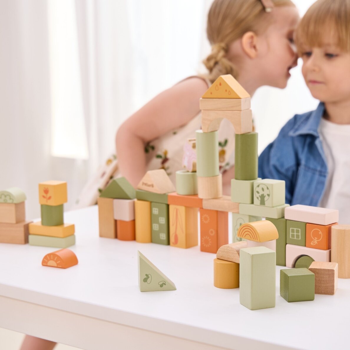 VIGA PolarB medinės kaladėlės Montessori kaladėlės Gyvūnai 50 vnt. 4