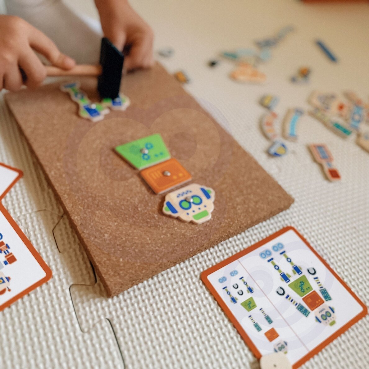 VIGA medinė vinukų mozaika 45 dalių Montessori 6 VIGA medinė vinukų mozaika 45 dalių Montessori 6