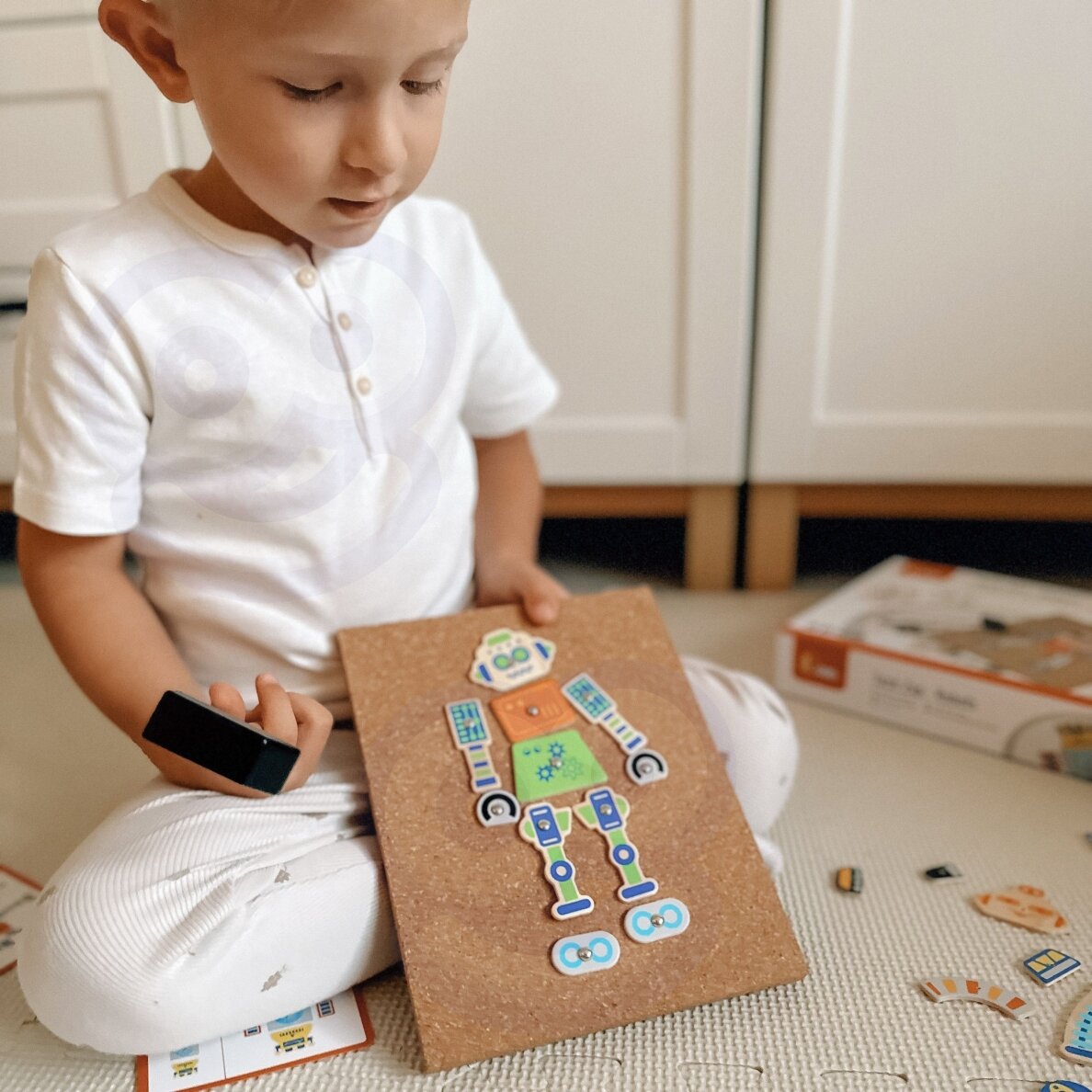 VIGA medinė vinukų mozaika 45 dalių Montessori 2