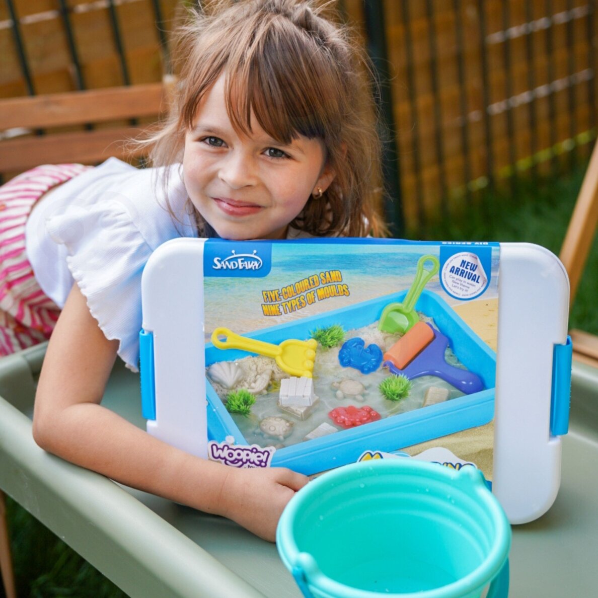 WOOPIE kinetinis smėlis „Magic for Water“ 18 dalių rinkinys su lagaminėliu 7