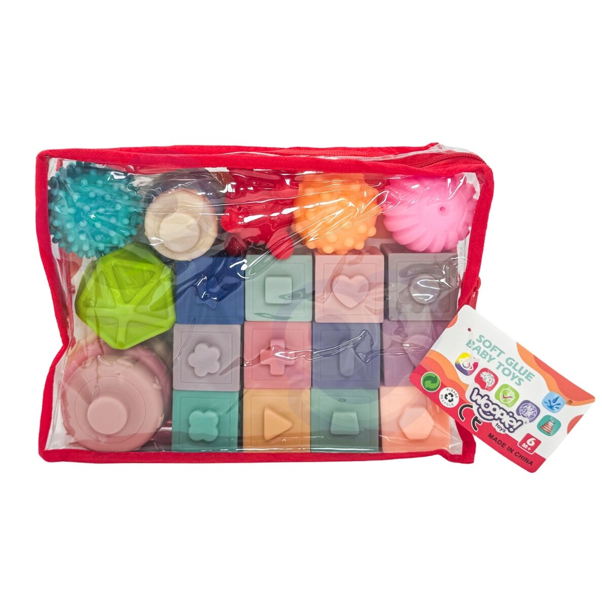 WOOPIE BABY Minkštos sensorinės kaladėlės 23 vnt. 5 WOOPIE BABY Minkštos sensorinės kaladėlės 23 vnt. 5