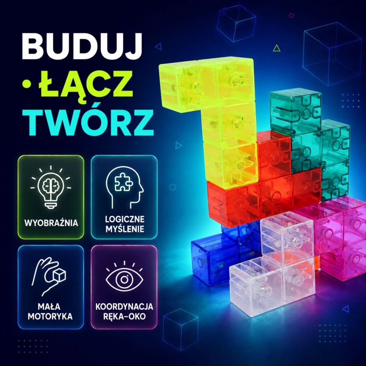 Woopie magnetinė Tetris 3D konstravimo dėlionė 2