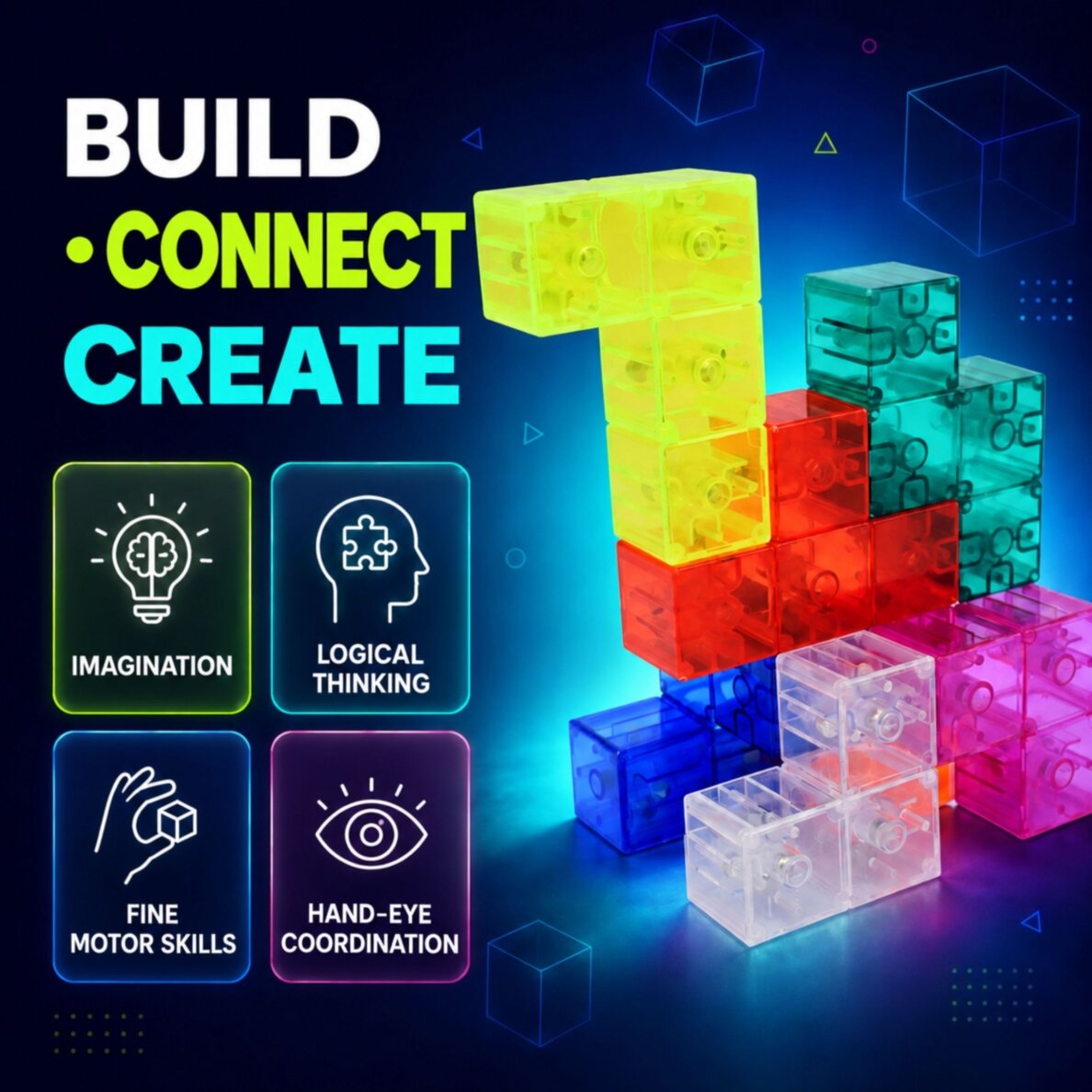 Woopie magnetinė Tetris 3D konstravimo dėlionė 3 Woopie magnetinė Tetris 3D konstravimo dėlionė 3