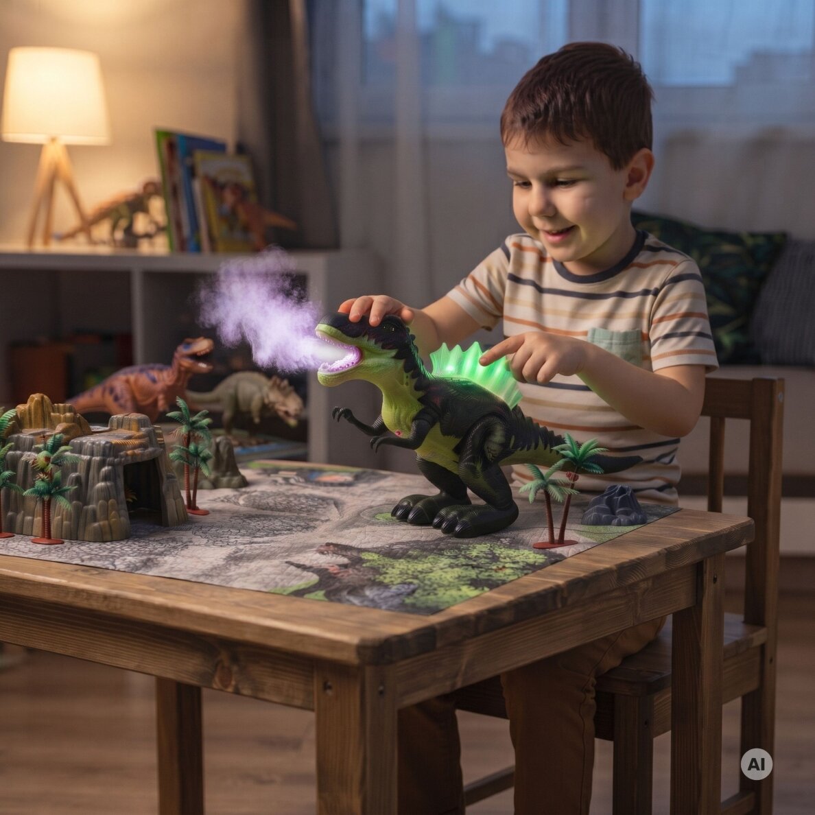 WOOPIE Vaikštantis tiranozauro reksas dinozauras su šviesos ir garso efektais 1