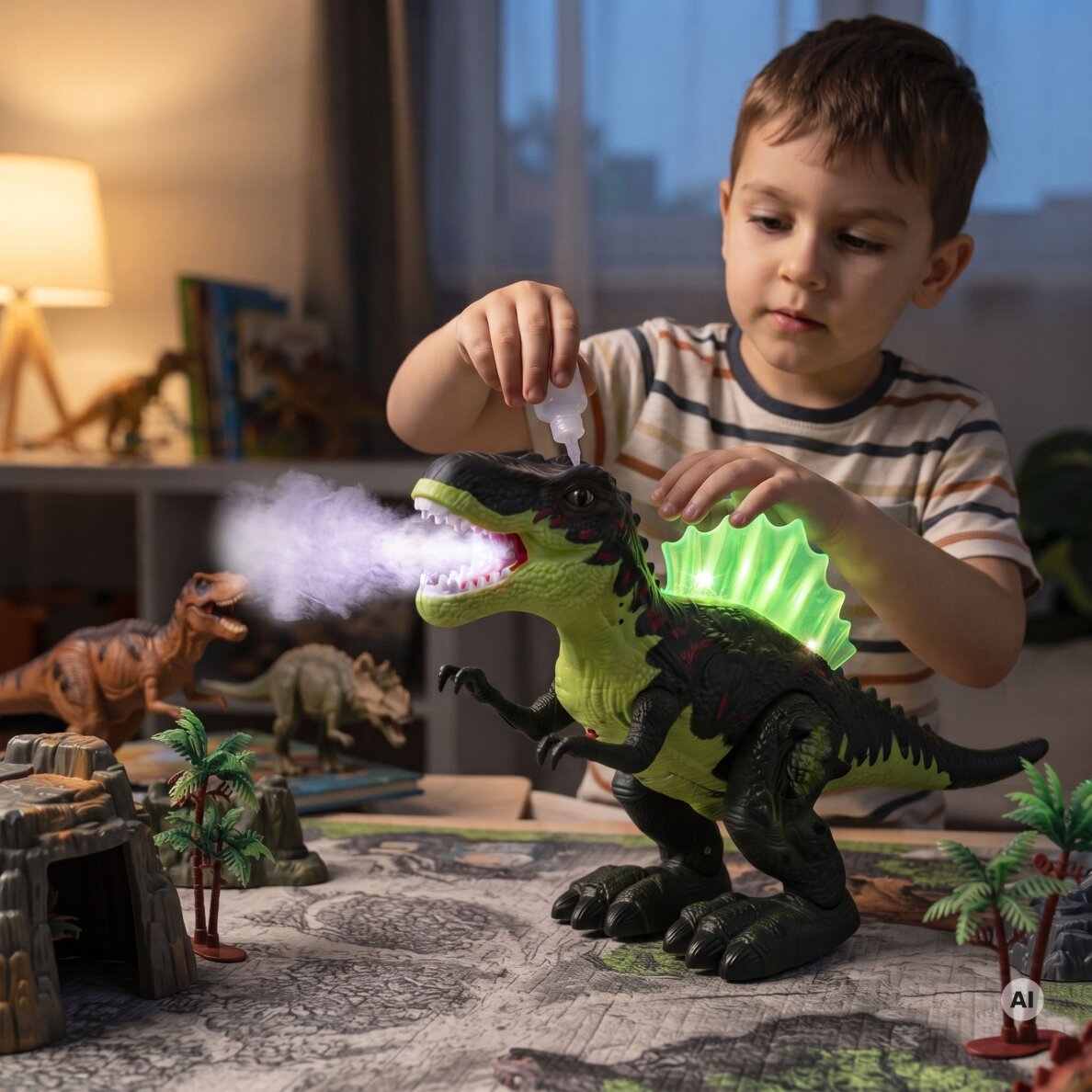 WOOPIE Vaikštantis tiranozauro reksas dinozauras su šviesos ir garso efektais 2
