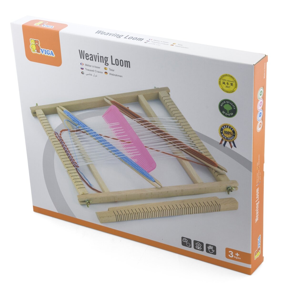 VIGA medinės staklės audimo dirbtuvėms Montessori audimo rinkinys 9