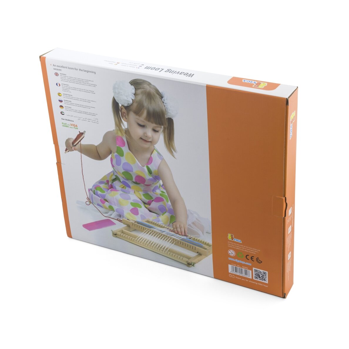 VIGA medinės staklės audimo dirbtuvėms Montessori audimo rinkinys 10 VIGA medinės staklės audimo dirbtuvėms Montessori audimo rinkinys 10