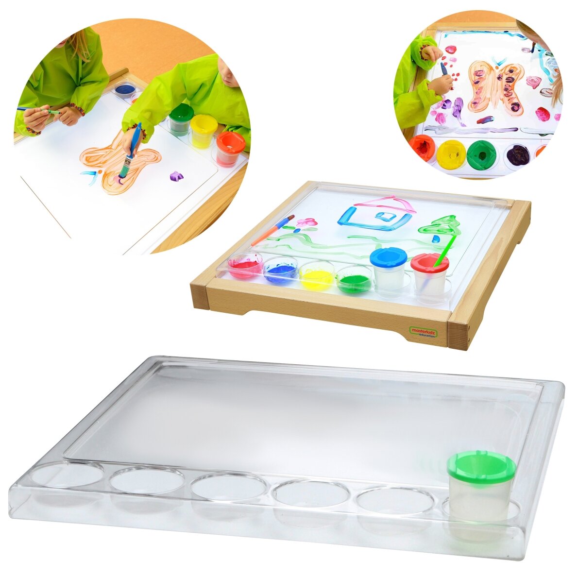 MASTERKIDZ Montessori kvadratinis tapybos padėklas MASTERKIDZ Montessori kvadratinis tapybos padėklas