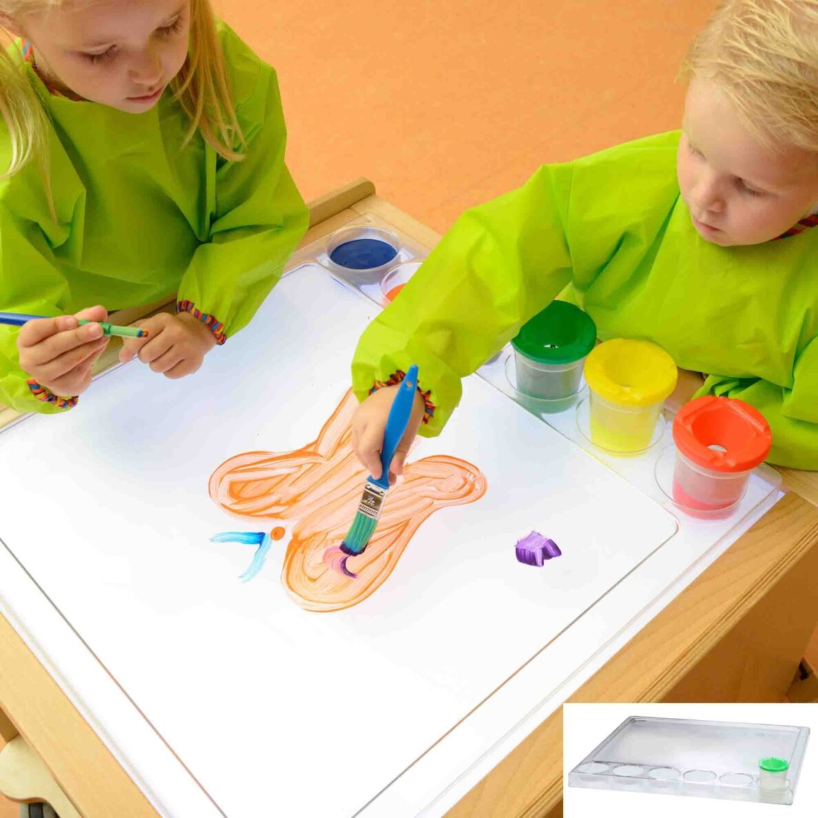 MASTERKIDZ Montessori kvadratinis tapybos padėklas 2