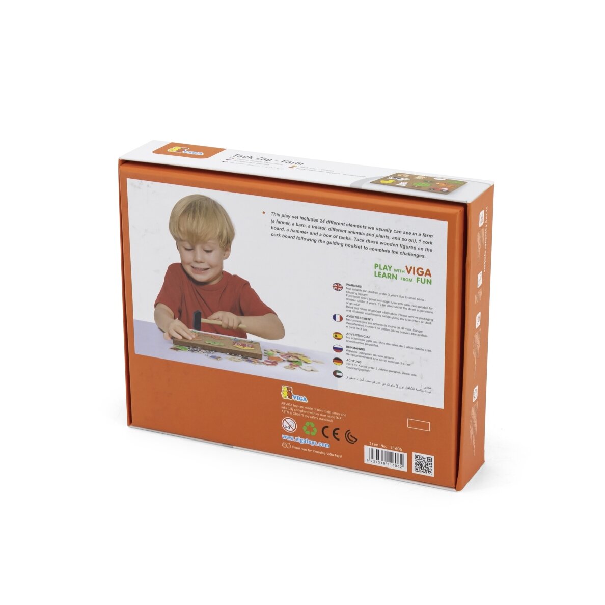 VIGA medinė ūkio vinių mozaika Montessori kamštinė lenta 8