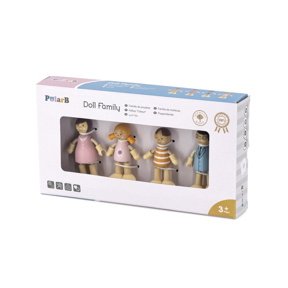 VIGA PolarB Medinių lėlių šeimos figūrėlių rinkinys 12