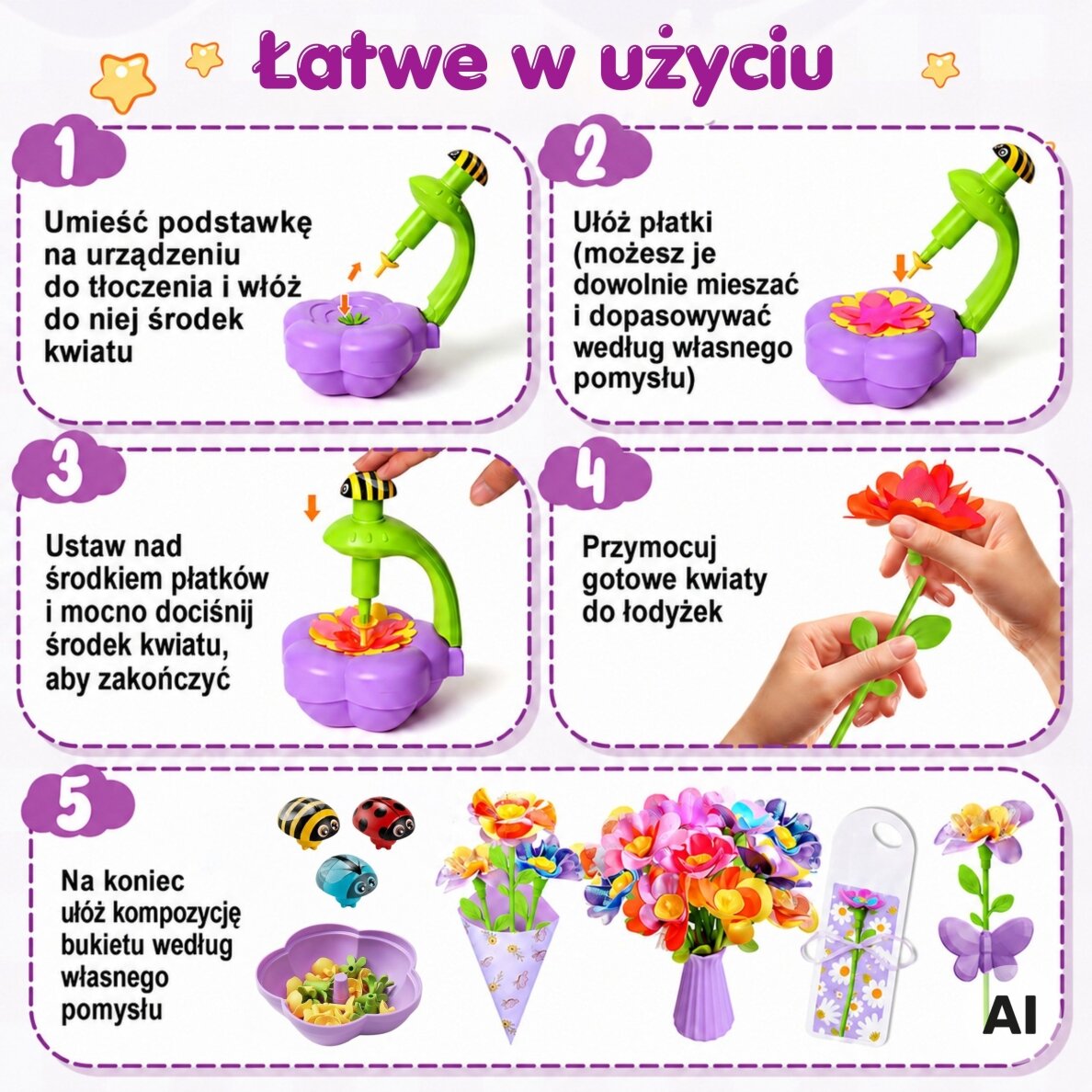 WOOPIE „pasidaryk pats“ gėlių puokštės kūrimo rinkinys su aparatu 3