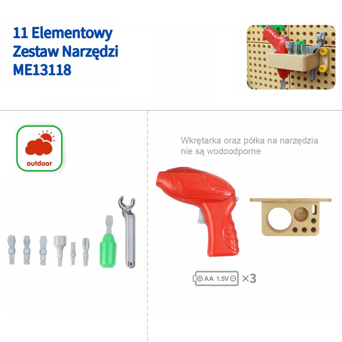 MASTERKIDZ 11 dalių atsuktuvų įrankių rinkinys STEM mokslo ir kūrybiškumo lentai 5