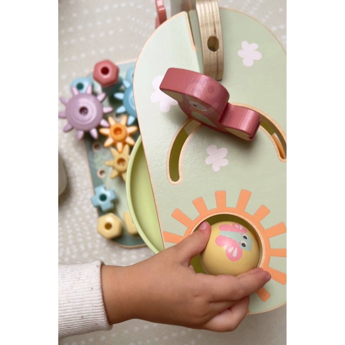 WOOPIE GREEN Montessori 4-in-1 kamuoliukų takelio veiklų medis FSC 6