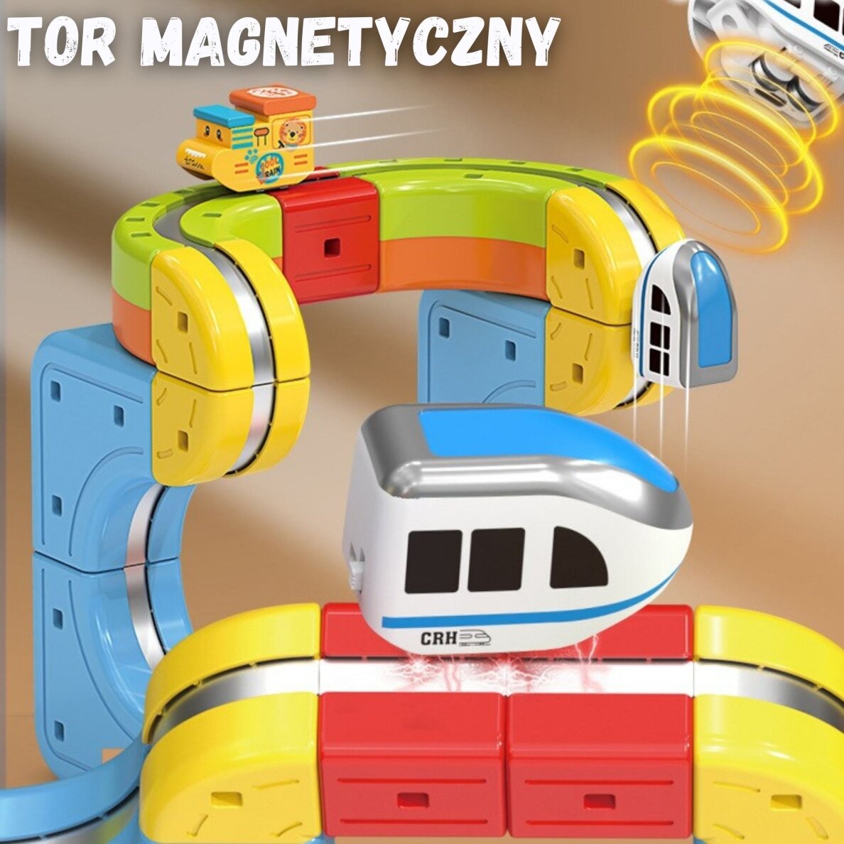 WOOPIE Magic Cube Train konstravimo blokeliai Anti-Gravity magnetinė trasa 68 vnt. 5