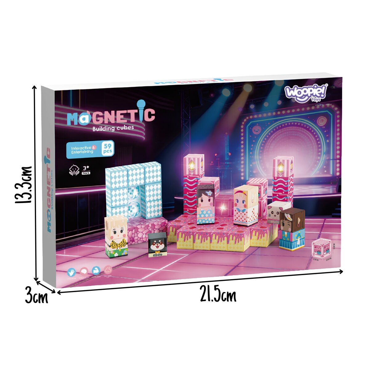 WOOPIE magnetinės statybinės kaladėlės scena 59 vnt. 8 WOOPIE magnetinės statybinės kaladėlės scena 59 vnt. 8