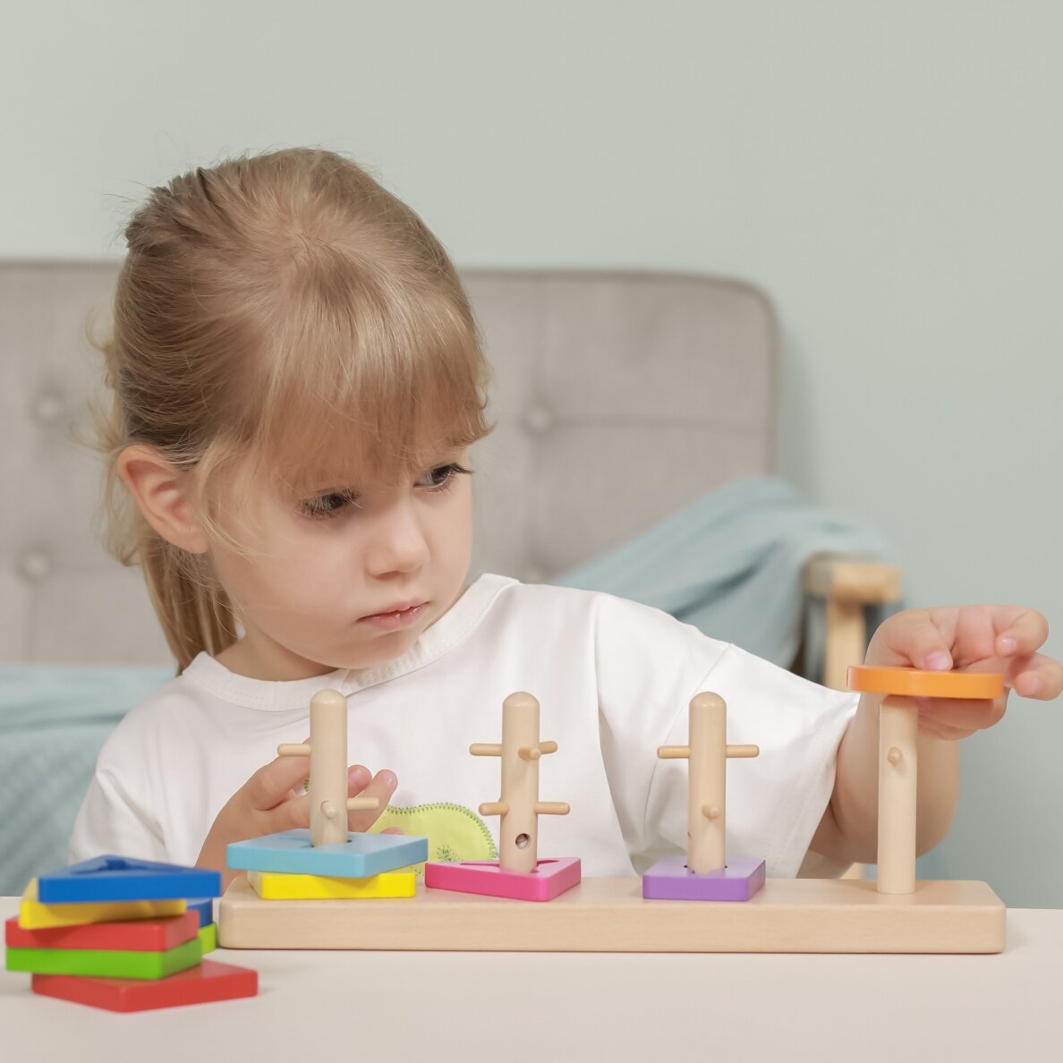 VIGA medinis Montessori formų rūšiavimo blokų rinkinys 1