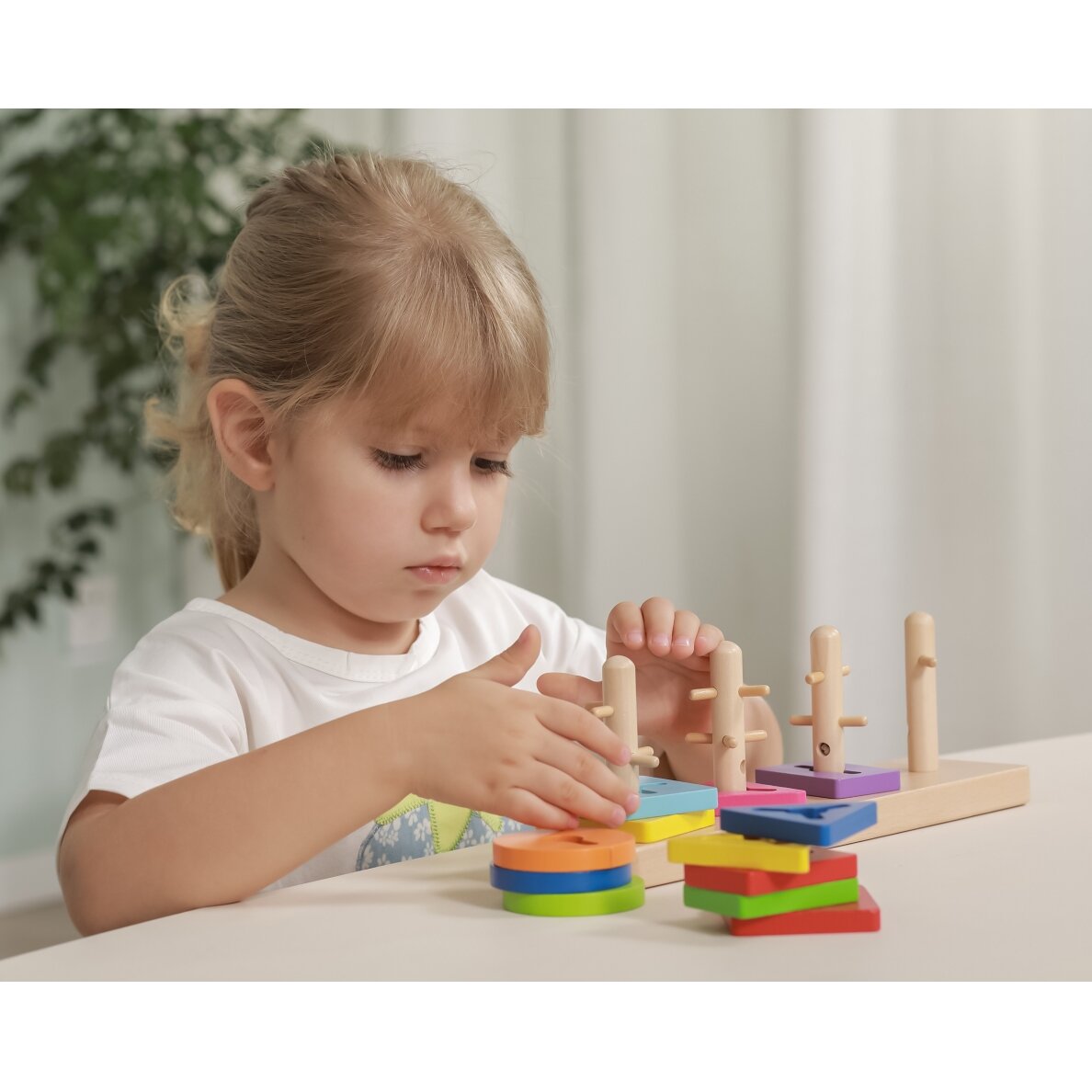 VIGA medinis Montessori formų rūšiavimo blokų rinkinys 3