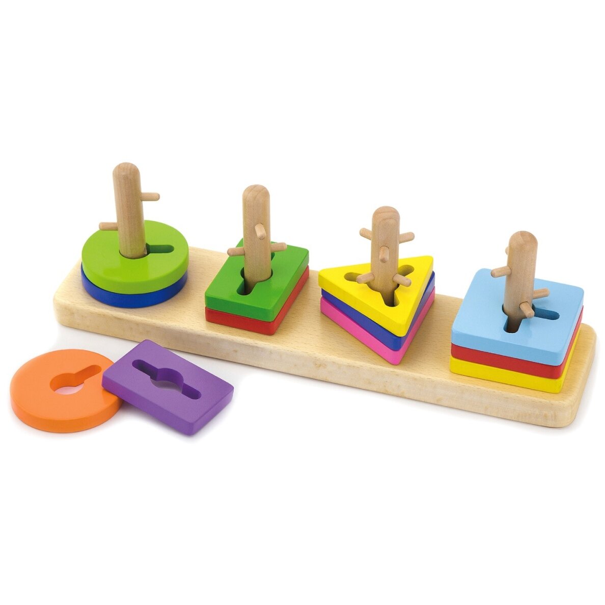 VIGA medinis Montessori formų rūšiavimo blokų rinkinys 12