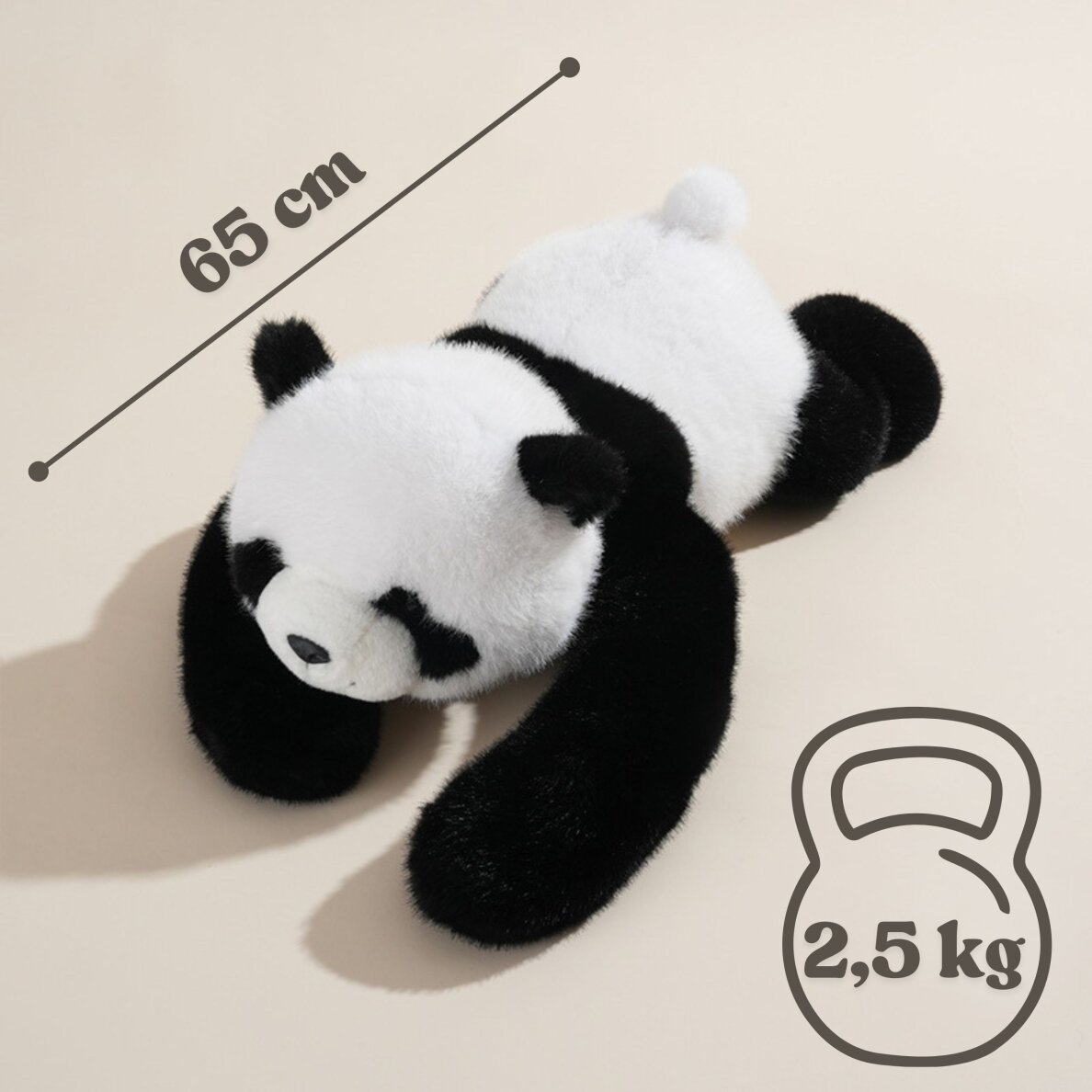 WOOPIE Panda pliušinis meškiukas su svoriu, sensorinis 2.5kg 5 WOOPIE Panda pliušinis meškiukas su svoriu, sensorinis 2.5kg 5
