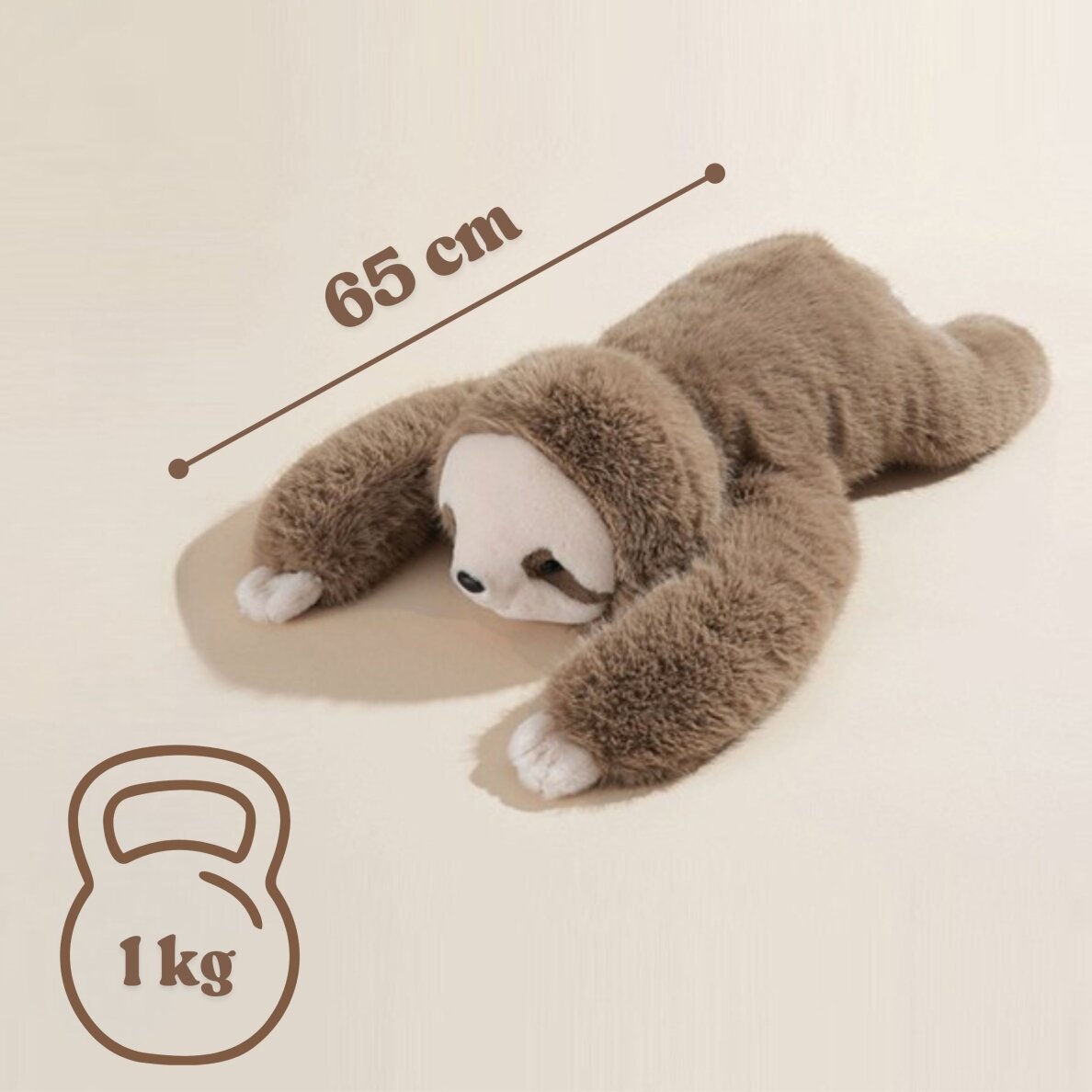 WOOPIE tinginio sensorinis sveriamas pliušinis žaislas 1 kg 9