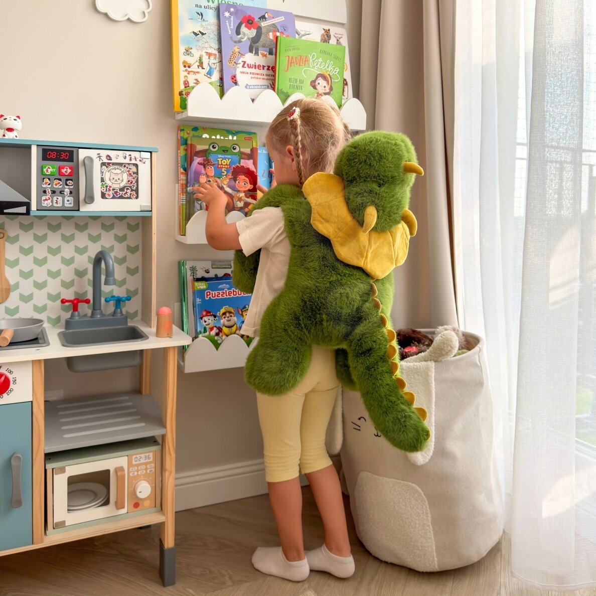 WOOPIE Dinozauras antistresinis sensorinis svertinis pliušinis žaislas sunkus meškiukas 65cm 1500g 5