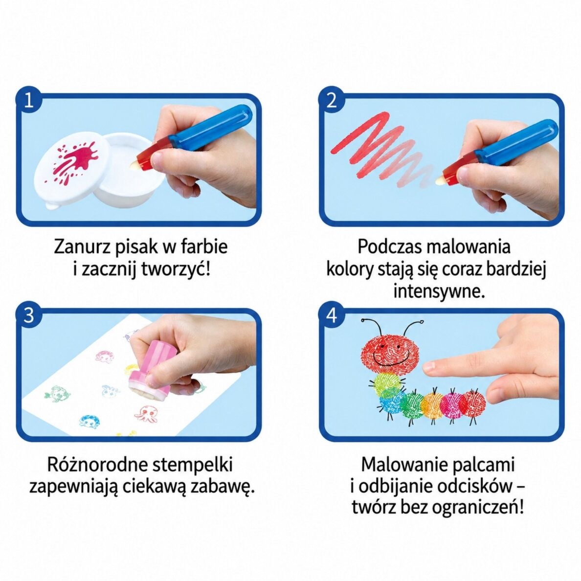 WOOPIE stebuklingas tapybos ir štampavimo rinkinys kūrybiškam linksmumui 4