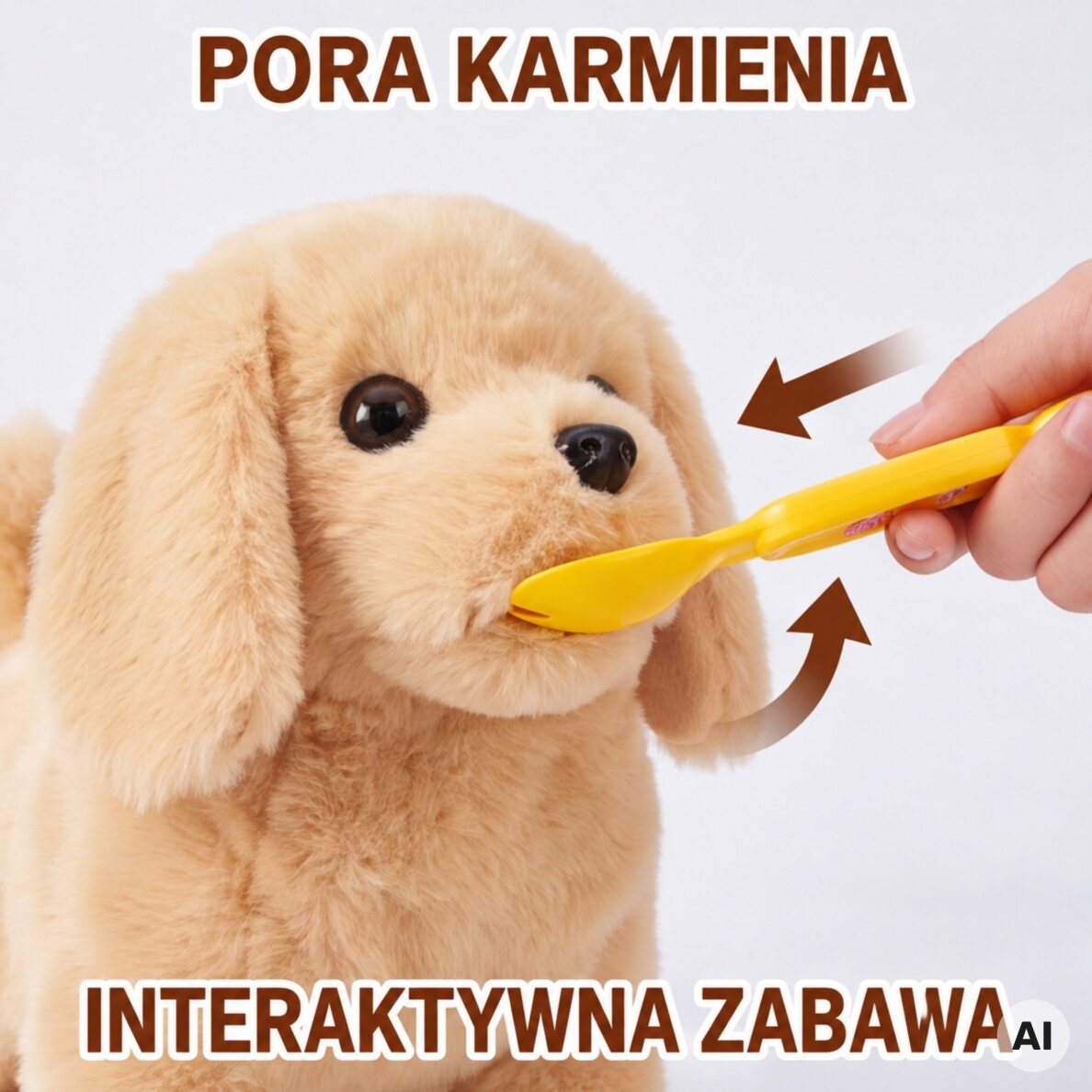 WOOPIE interaktyvus rudas šuniukas su pavadėliu ir priedais 6