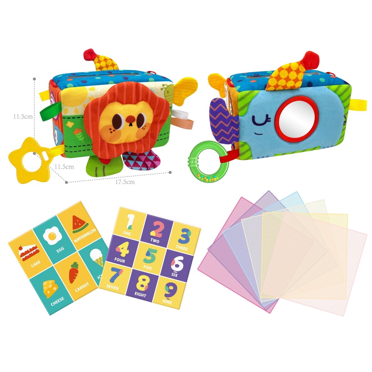 WOOPIE BABY Edukacinis sensorinis žaislas „Lady Tag“ servetėlių dėžutė 7
