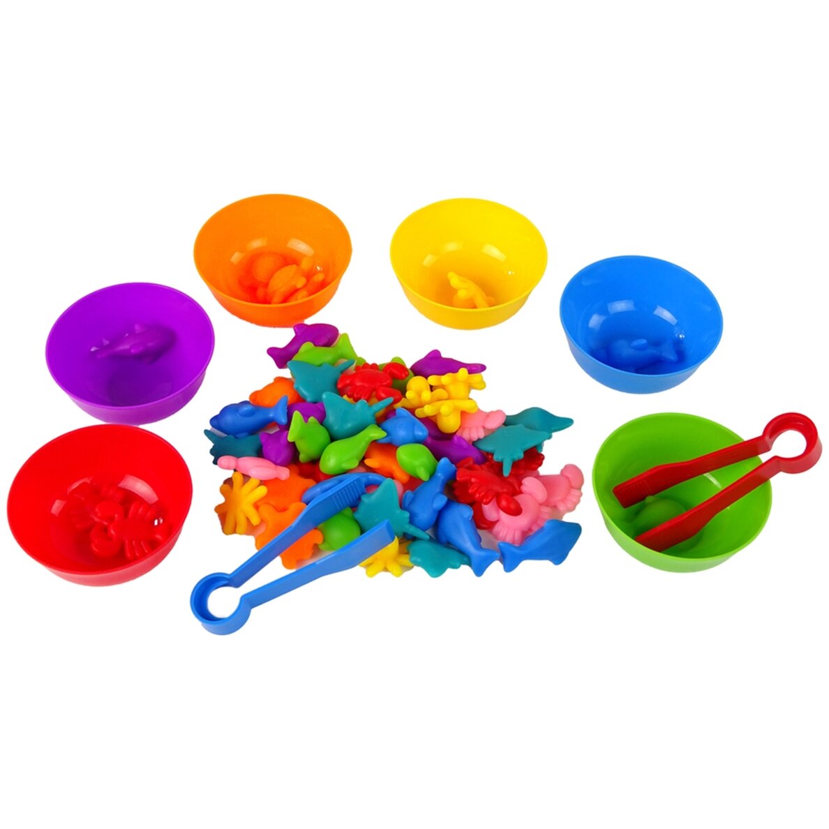 WOOPIE Montessori edukacinė spalvų rūšiuoklė Sea Land 64 vnt. 4