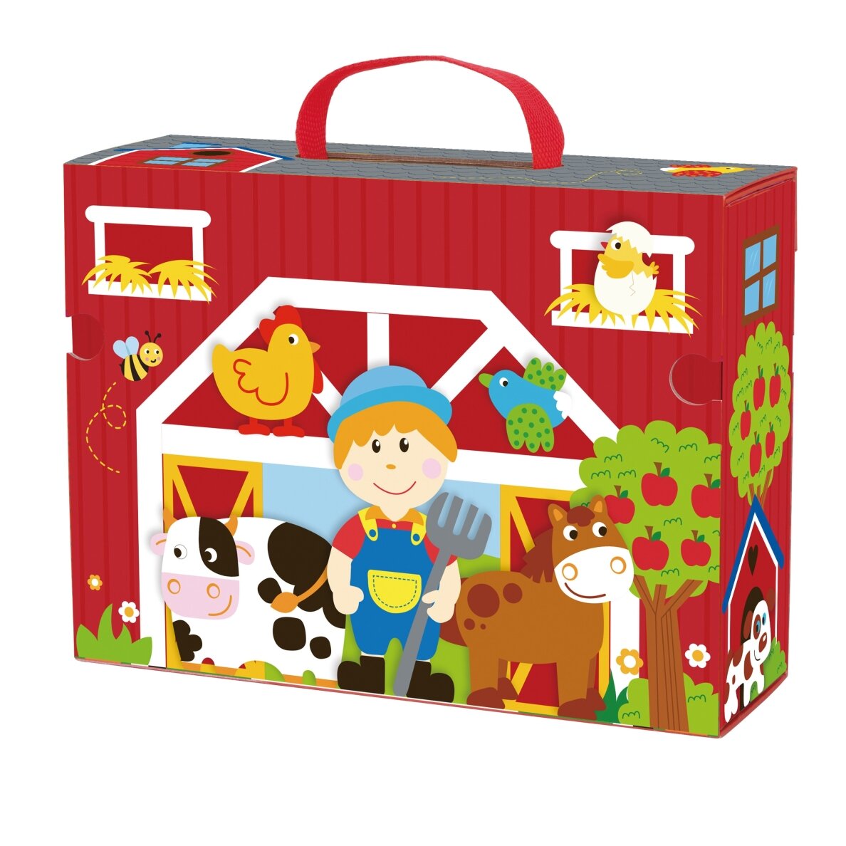 TOOKY TOY Medinis ūkis lagamine, figūrėlės ir transporto priemonės 8