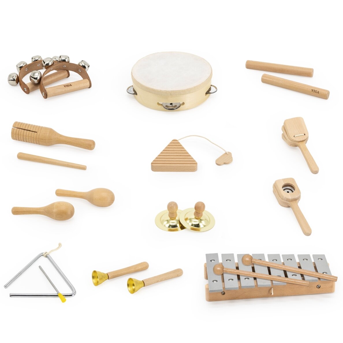 VIGA medinė muzikos lenta – 12 perkusinių instrumentų rinkinys 6