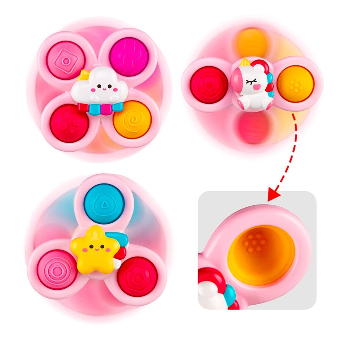 WOOPIE BABY Space Spinner Pop-it sensorinis žaislas su keičiamosiomis dalimis 3 vnt. rožinis. 6 WOOPIE BABY Space Spinner Pop-it sensorinis žaislas su keičiamosiomis dalimis 3 vnt. rožinis. 6