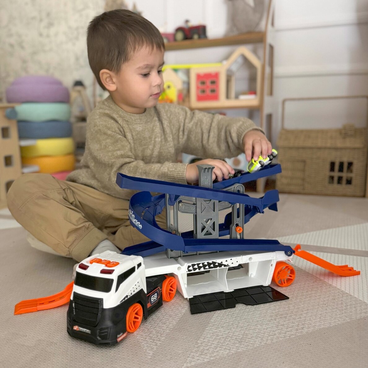 Woopie automobilių stovėjimo garažas – trasa, autovežis, vilkikas, automobilis XL 3