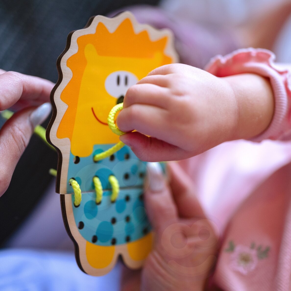 WOOPIE GREEN mediniai 5-in-1 gyvūnėliai vėrimui su raišteliais 2 WOOPIE GREEN mediniai 5-in-1 gyvūnėliai vėrimui su raišteliais 2