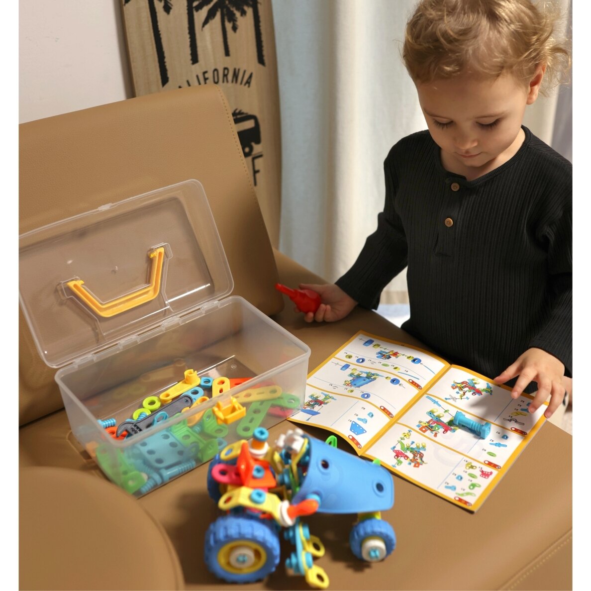 WOOPIE 6-in-1 STEM transporto priemonių konstravimo kaladėlių rinkinys 7