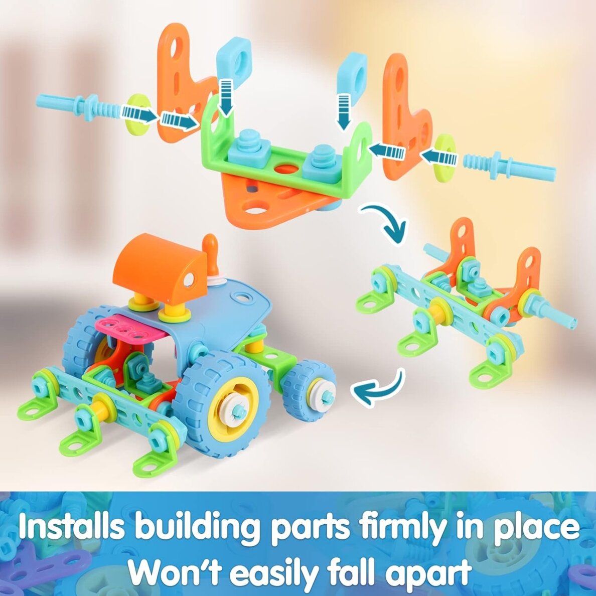 WOOPIE 6-in-1 STEM transporto priemonių konstravimo kaladėlių rinkinys 10 WOOPIE 6-in-1 STEM transporto priemonių konstravimo kaladėlių rinkinys 10