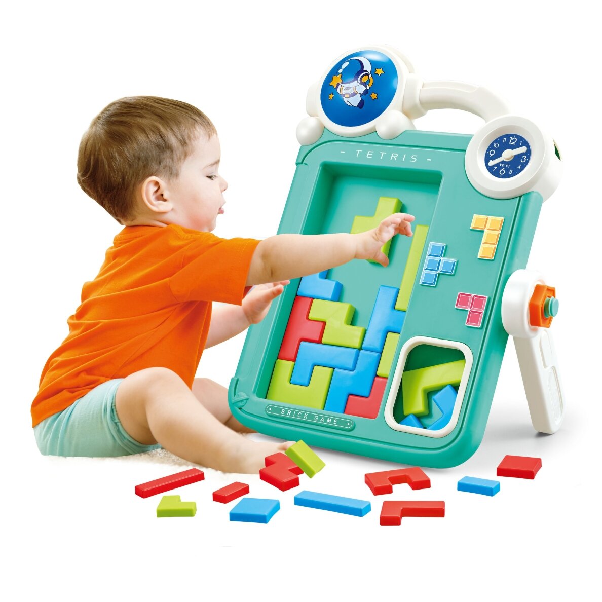 WOOPIE Dvipusė piešimo lenta Tetris žaidimas 2 in 1 oranžinė 5