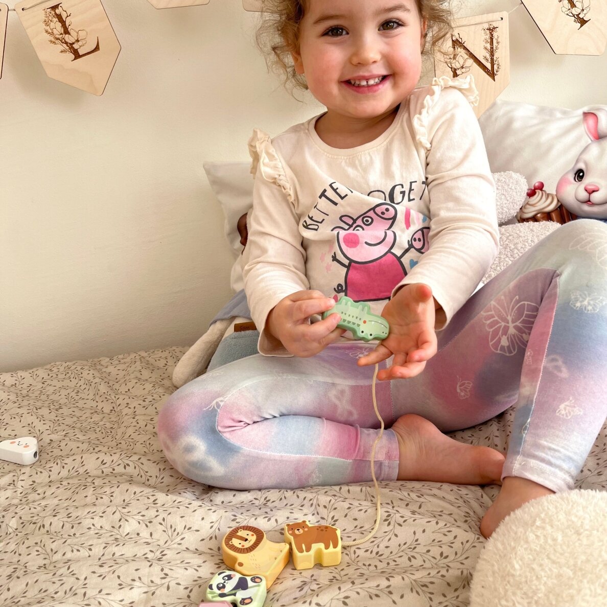 WOOPIE GREEN mediniai veriami blokeliai, persipinantis ZOO Montessori 13 vnt. 6