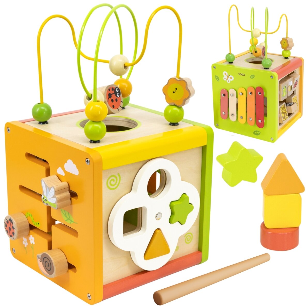 VIGA medinis edukacinis kubas 5-in-1
