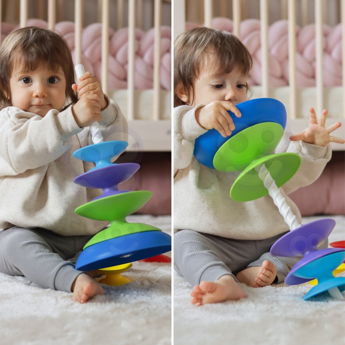 WOOPIE BABY Spalvinga bokšto dėlionė piramidė edukacinė 18m+ 4 WOOPIE BABY Spalvinga bokšto dėlionė piramidė edukacinė 18m+ 4